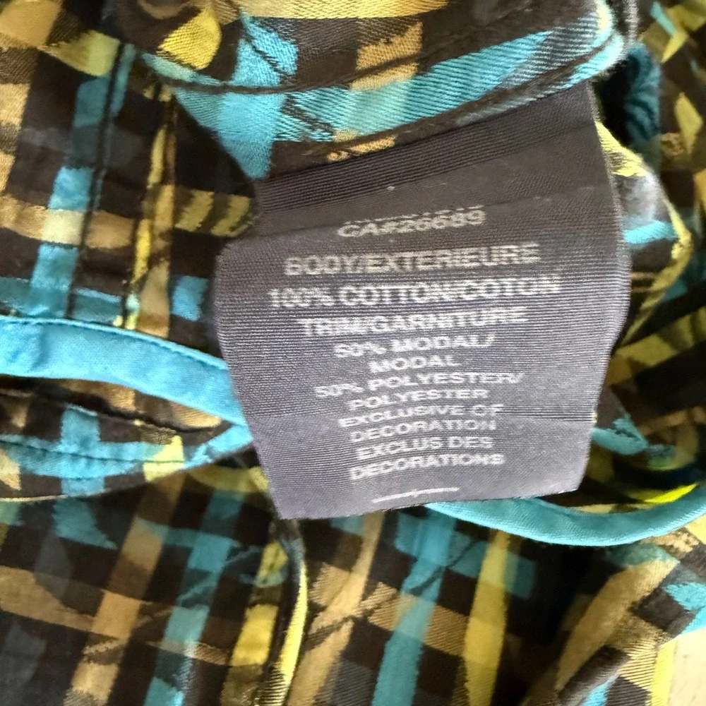 Robert Graham Mens Plaid Button Down Shirt Animal Portrait Size L‎ Whimsical